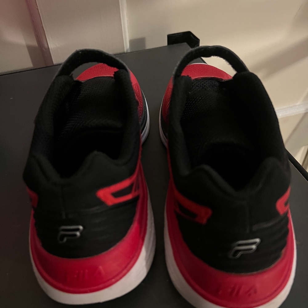 Fila Kids Red and Black Velcro Athletic Sneakers - Picture 4 of 4